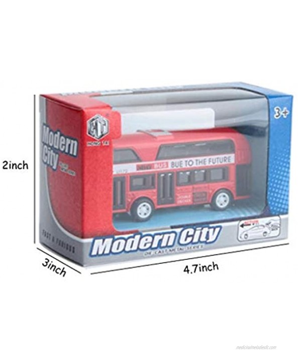 Bus Toys Pull Back London Bus City Tourist Closed Top Diecast Double Decker Sightseeing Tour Bus Toy 1 43 Scale Diecast Friction Powered Cars Play Set Toys Gift for Boys Girls ToddlersBlue