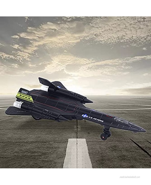 Colcolo Simulation Zinc Alloy 1 64 Scale Blackbird Aircraft Model Reconnaissance Fighter Airplane with Pull Back Action Sound Light Collections Ornament Gifts Black