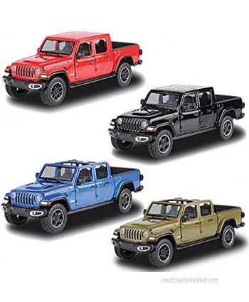 Collection Set of 4 Gladiator 1 24 Scale Hard Top and Convertible Off Road Diecast Model Toy Cars for Display Red Blue Black Green in Window Boxes