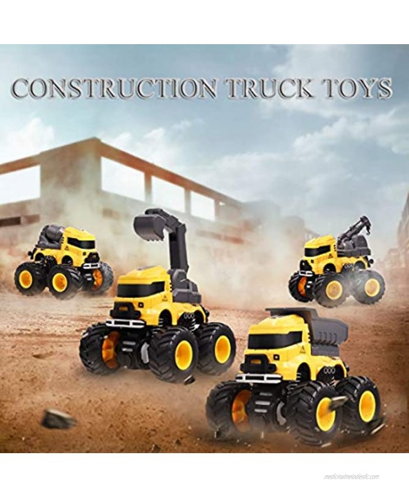 Construction Trucks Inertia Car Toys Carrier Vehicles Friction Powered Car Toys Small Crane Mixer Dump Excavator Toy for Toddlers Kids Birthday Christmas Party Supplies Gift for Boys and Girls