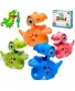 Dinosaur Toys for 2-5 Year Old Boys,4 Pack Dino Toys for 3 Year Old Boys and Toddlers 4 pcs Dinosaurs Pull Back Cars,Monster Trucks Christmas Birthday Gifts for Kids Age 2,4,5 Colorful