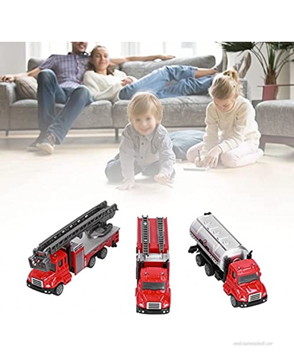 Diydeg Fire Engine Toy Alloy Front Pull Back Car Sturdy Stable Decoration Gift for Toy Store for Home Travel for Kindergarten
