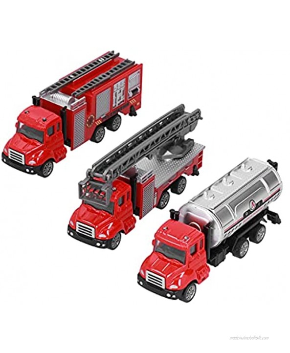 Diydeg Fire Engine Toy Alloy Front Pull Back Car Sturdy Stable Decoration Gift for Toy Store for Home Travel for Kindergarten