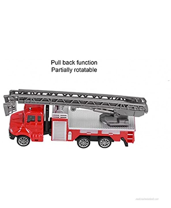 Fire Truck Toy Exquisite Beautiful Alloy Front Pull Back Car Lifelike Vivid for Toy Store for Home Travel for Kindergarten