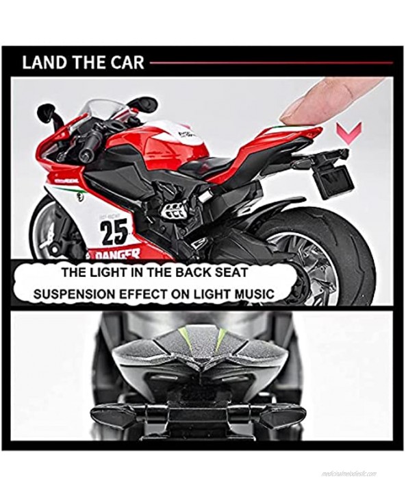 Gilumza 1:12 Pull Back Vehicles Motorcycle Toys Pullback Car Gift with Music Light Racing Motorcycles Toy for Boys Kids Christmas Birthday Age Over 3 Year Old