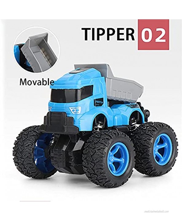 Jeauseul Engineering Car Toys Pull Back Cars Construction Trucks Toys Gifts for Kids Friction Powered Toy Cars Push and Go Vehicles for Kids Best Christmas Birthday Party Gift