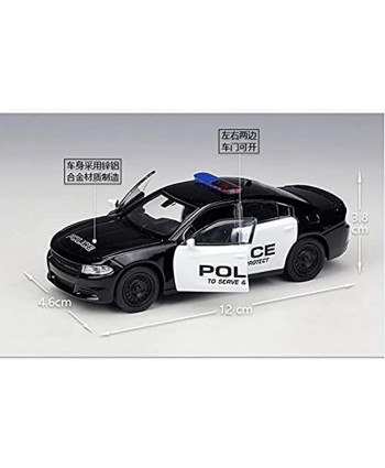 JYSMAM 1:36 Alloy Pull Back Model Toy Cars Die Cast Metal Casting Black Charger Pursuit Police Car Toys Color : Black