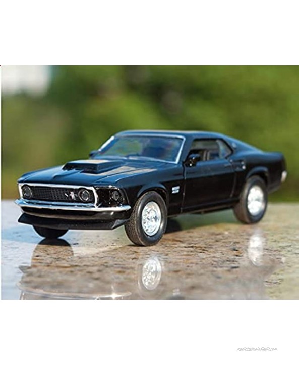 JYSMAM 1:36 Alloy Pull Back Model Toy Cars for 1969 Ford Mustang Boss 429 Black Car Collection Toys for Kids Color : Black