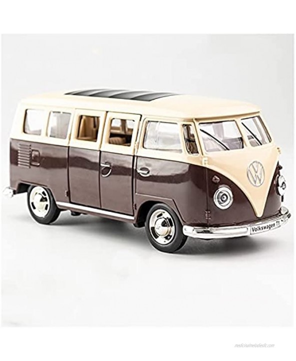 JYSMAM 1:36 for 1963 T1 Van Model Bus Toy Car Alloy Die Cast Pull Back Toys Vehicle for Children Color : Brown