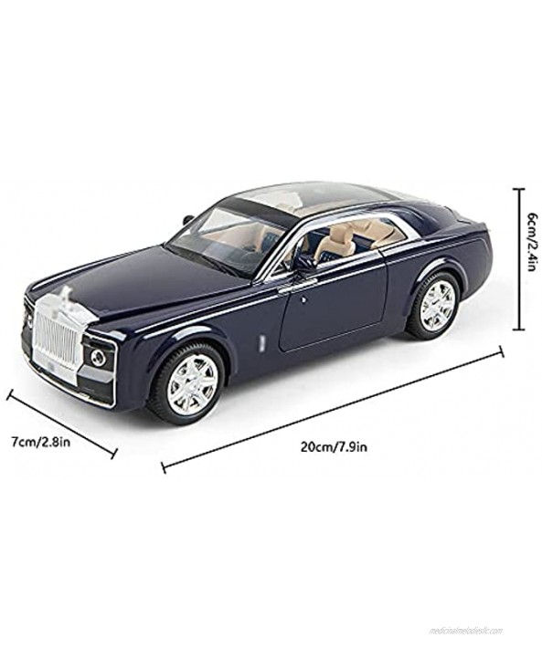 LQZCXMF Rolls-Royce Phantom Model Car 1 24 Scale Boy Toy Car Sound and Light Alloy Die-Casting Car Model Rubber Tire Pull Back Car Desk Decoration is The Best Gift for Teenagers