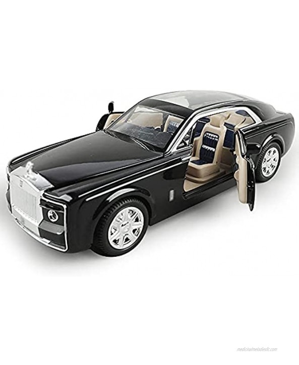 LQZCXMF Rolls-Royce Phantom Model Car 1 24 Scale Boy Toy Car Sound and Light Alloy Die-Casting Car Model Rubber Tire Pull Back Car Desk Decoration is The Best Gift for Teenagers