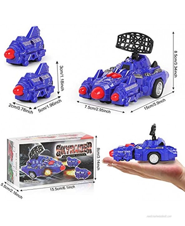 M SANMERSEN Kids Inertia Car 3 in 1 Pull Back Vehicles Catapult Race Car Toys Friction Powered Vehicles with Eject Button & 2 Ejection Units Best Christmas Birthday Party Gifts for Boys Girls