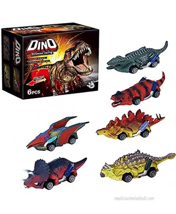 MpfsToc Dinosaur Toy Pull Back Cars 6 Pack Pull Back Toy Car ,Monster Truck,Dinosaur Games with T-Rex,Dino Toys for 3 Year Old Boys and Toddlers Boy Toys Age 3,4,5 and Up