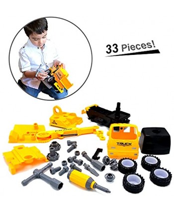 MukikiM Construct A Truck Crane. Take it Apart & Put it Back Together + Friction Powered2-Toys-in-1! Awesome Award Winning Toy That Encourages Creativity! …
