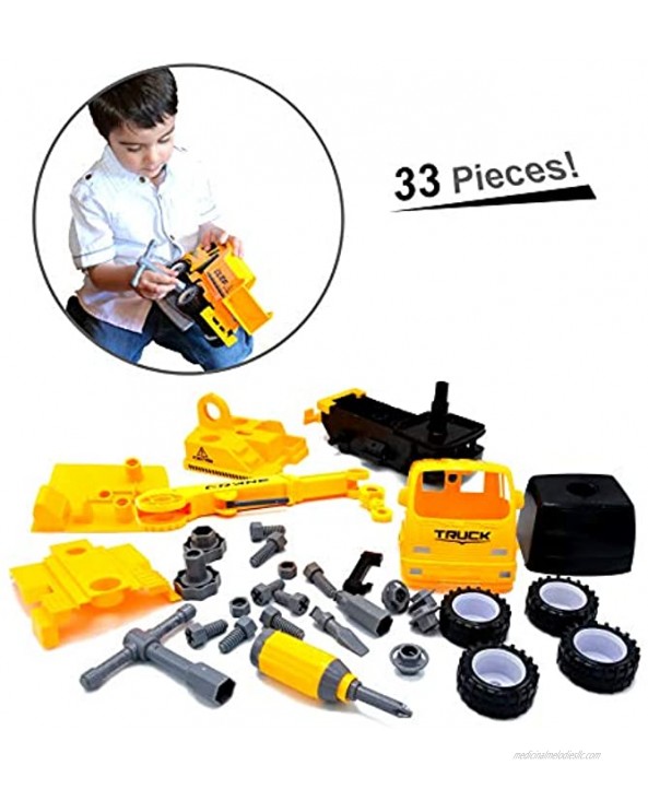 MukikiM Construct A Truck Crane. Take it Apart & Put it Back Together + Friction Powered2-Toys-in-1! Awesome Award Winning Toy That Encourages Creativity! …