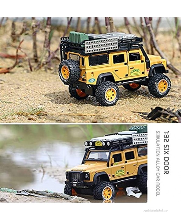 PJDOOJAE 1 :28 Real Reduction of Children's Toys with Real Sound Light Car Off-Road Vehicle Alloy Car Model Children's Sound and Light Pull Back Toy Car Die-Casting Car for Collection