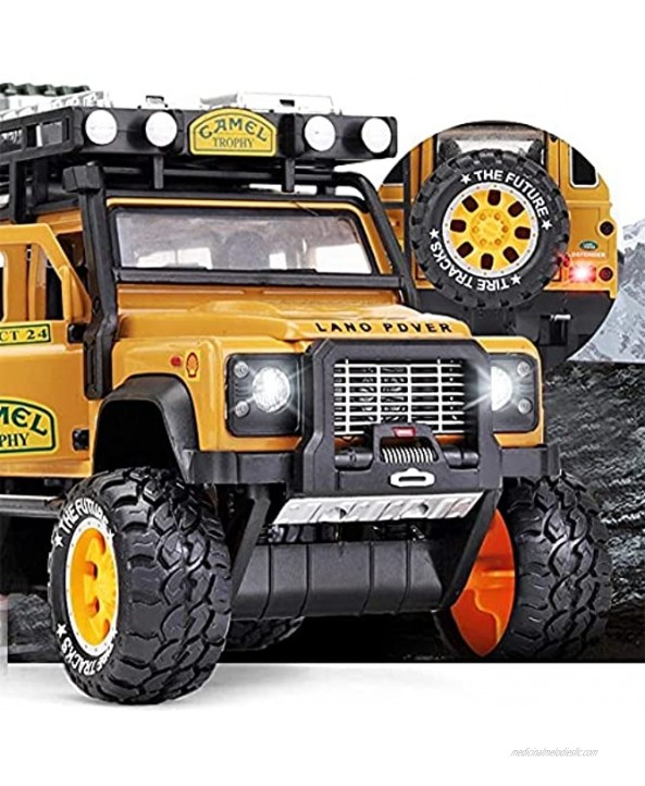 PJDOOJAE 1 :28 Real Reduction of Children's Toys with Real Sound Light Car Off-Road Vehicle Alloy Car Model Children's Sound and Light Pull Back Toy Car Die-Casting Car for Collection