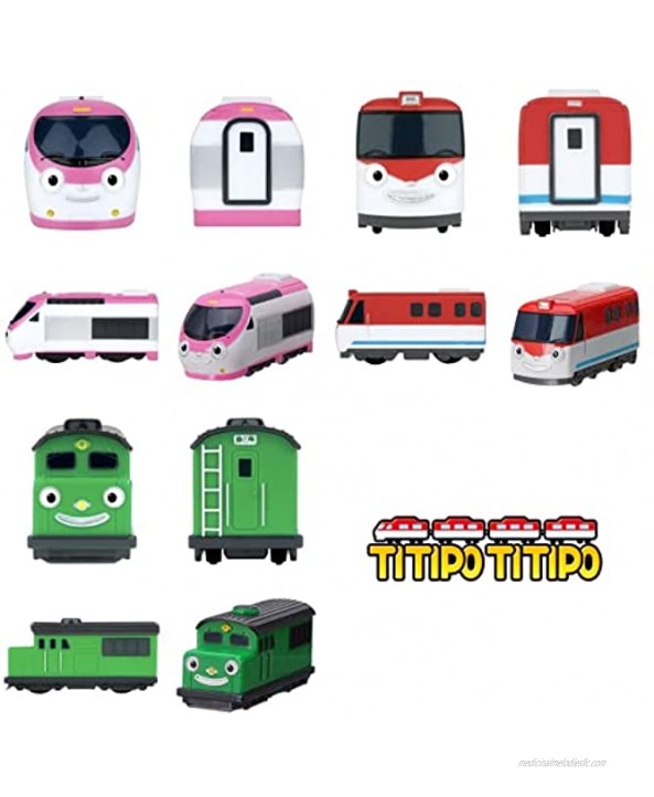 Pull Back Car Train Toy Titipo and Friends 3 Vehicles Set Christmas Birthday Gifts for Kids and Toddlers Boys and Girls 3 Years and Up
