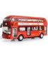 ROMIRUS Pull Back City Bus Toy 7" London Double Decker Bus Routemaster City Tourist Closed Top Diecast with Lights Sounds and Openable Doors 1 50 Scale Double Decker Bus Toy