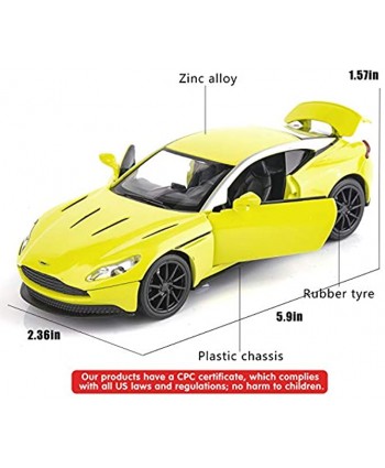 TGRCM-CZ Diecast Racing Model Cars Toy Cars ASTONMARTIN DB11 AMR 1:32 Scale Alloy Pull Back Toy Car with Sounds and Lights Toy for Girls and Boys Kids Toys