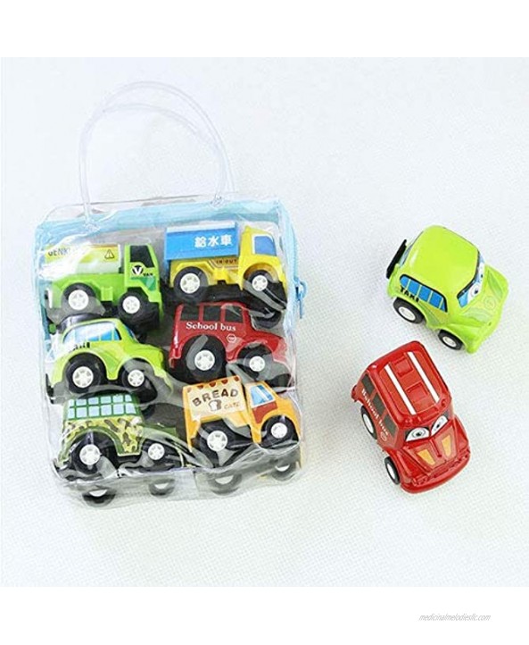 U B 6 Pieces of Mini Pull Back Cars Children’s Toy car Simulation Model car Children’s Birthday Gift Toy Set car Plastic Toy Suitable for Baby Gifts Early Education Reward Gifts Colourful