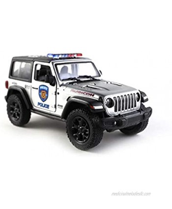 Wrangler Rubicon 4x4 Hard Top Off-Road Diecast Model Toy Car Fire Fighter Truck Silver