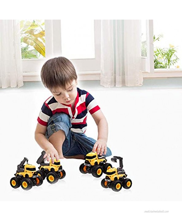 XHAIZ Pull Back Cars,Construction Trucks with Crane for Boys Children Go Friction Powered Vehicles Cars Truck for Toddlers Aged 3+ Year Old Gifts for Kids Birthday