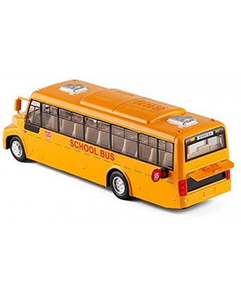 Xolye Children's School Bus Model Sound and Light Pull Back Boy Toy Car Metal Anti-Drop Crash Toy Car Inertial Taxi Bus Toy