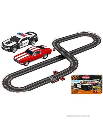 Carrera GO!!! On The Run 1:43 Scale Electric Slot Car Race Track Set Ford Mustang Vs Chevy Camaro
