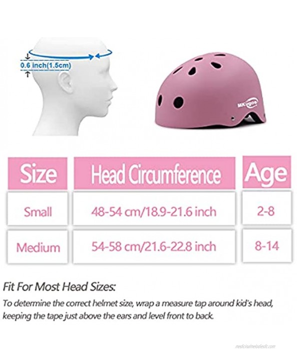 Kids Toddler Bike Helmet for 2-8 Years & 8-14 Years Adjustable Safety Multi-Sport Helmet Skateboard Scooter Cycling Roller Skating Helmets for Youth Boys Girls Lightweight and Breathable
