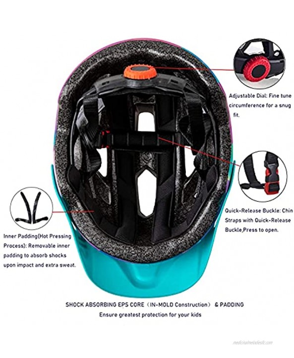SIFVO Kids Bike Helmet Youth Roller Skate Helmet,Bicycle Helmets Sports Helmets for Boys and Girls Aged 5-14 50-57cm