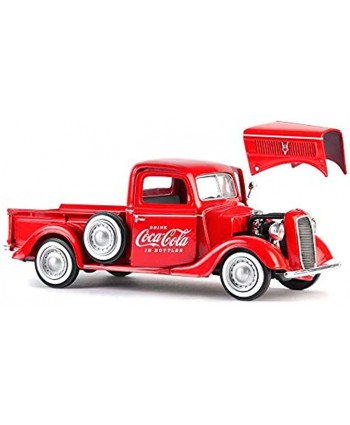 1937 Ford Pickup Truck Coca-Cola Red 6 Bottle Carton Accessories 1 24 Diecast Model Car Motorcity Classics 424065 Red