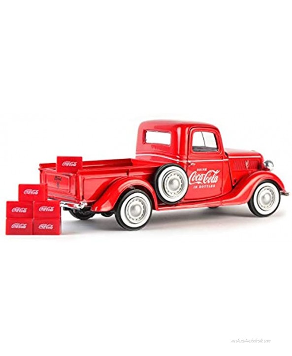 1937 Ford Pickup Truck Coca-Cola Red 6 Bottle Carton Accessories 1 24 Diecast Model Car Motorcity Classics 424065 Red