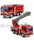 2Pcs Fire Trucks Toy for Boys Gizmovine Construction Toys Vehicles with Lights Siren Sounds  Extending Rescue Rotating Ladder Fire Engine Truck for Toddlers 2 3 4 Year Old