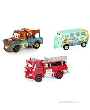 3PCs Cars Movie Toys Fillmore &Tow Mater & The Red Diecast Toy Car 1:55 Loose Kids Toy Vehicles McQueen Toys Car Firetrucks