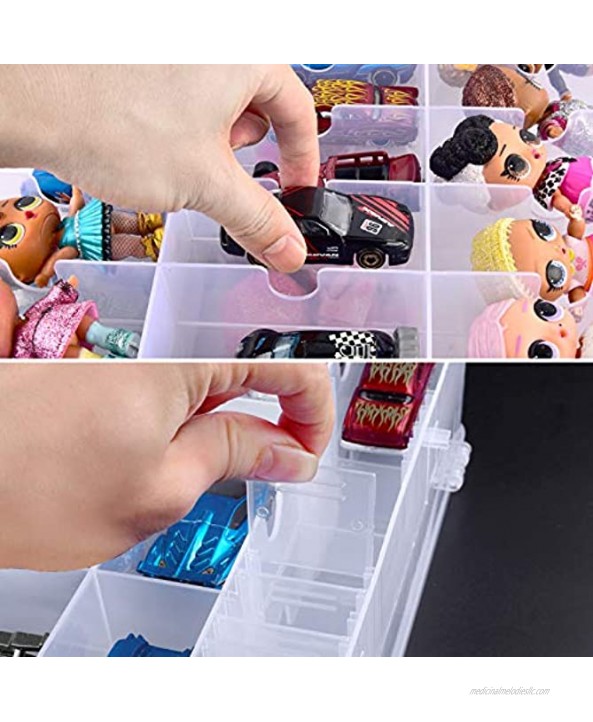 48 Compartment Toys Organizer Storage Case for Dolls Hot Wheels Car Matchbox Cars LPS Figures Shopkins Lego Dimensions and More ONLY A Box