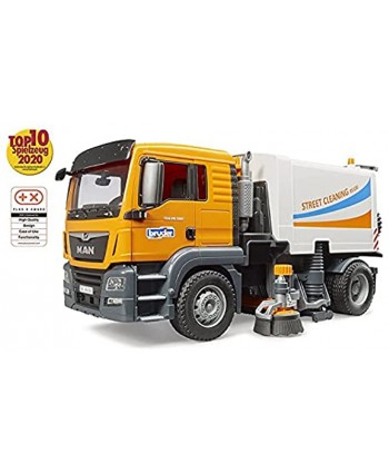 Bruder Toys Commercial Realistic MAN TGS Street Sweeper Truck with Open-able Doors Adjustable Brushes and Flexible Hose Ages 4+