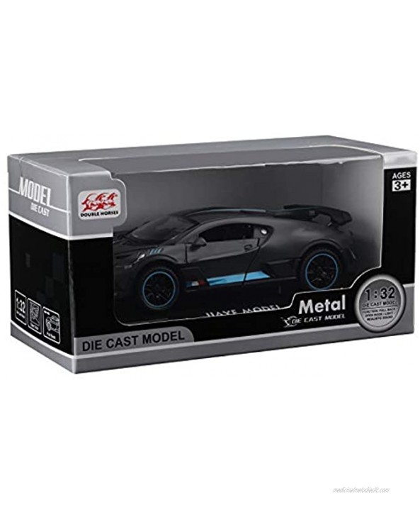 Bugatti Divo Diecast Car,Zinc Alloy Casting Model Toy Car Pull Back Car,1 32 Scale Toy Gift for Kids Toddlers Boys and Girls Gray