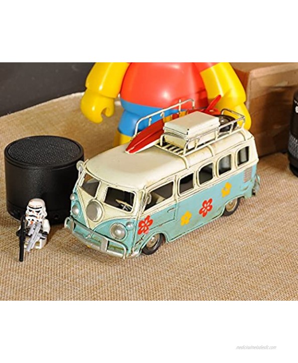 Camper Van Model 6.3 Inches Retro Classic Camper Van T1 Style Metal Beach Bus Vehicle Home Decor Ideal Birthday Surprise for Boyfriend Blue