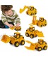 Construction Truck Toy Set of 6 Mini Engineer Vehicles with Friction-Powered Push No Need to Remote Control Moveable Transforming Toys Trucks for 3 4 5 6 Years Old Boys and Girls Birthday Gift