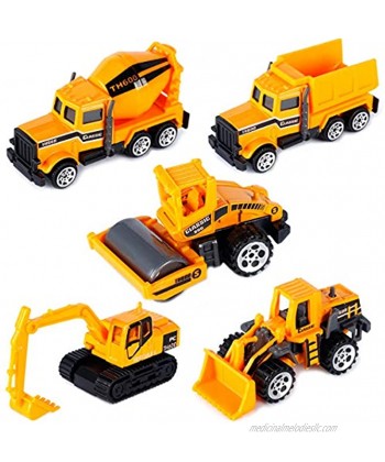 Construction Trucks for 3 Year Old Boys Mini Engineering Models Play Vehicles Cars Toys Birthday Party Supplies Cake Topper for Toddlers,Pack of 5