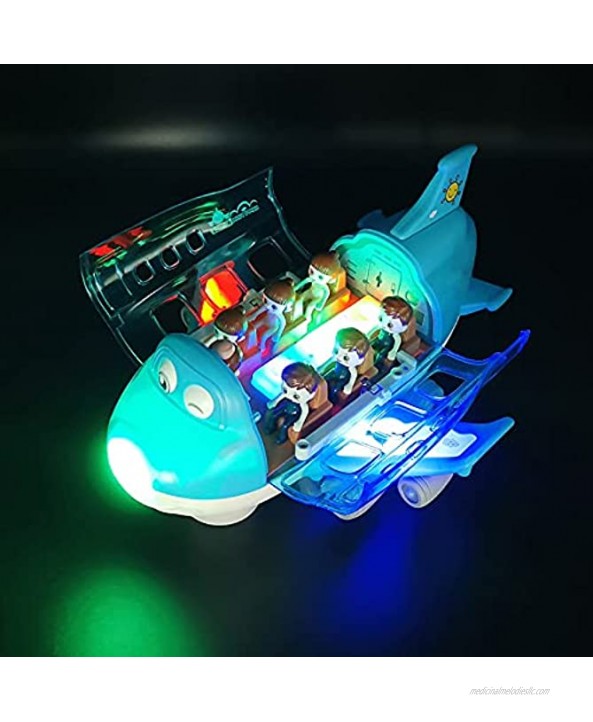 Dreafly Airplane Toys for Kids,Children Stunt Electric Airliner Toy with Light Effects Rotating Super Trick Gift for Kids Children