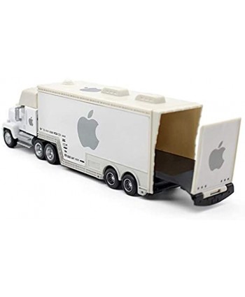 fashionmore 2PCs Cars Movie Toys White Apple McQueen Hauler Truck & Racer Diecast Toy Cars 1:55 Loose Kids Toys Vehicles McQueen Toys Car