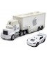 fashionmore 2PCs Cars Movie Toys White Apple McQueen Hauler Truck & Racer Diecast Toy Cars 1:55 Loose Kids Toys Vehicles McQueen Toys Car