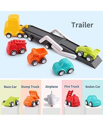 iPlay iLearn Toddler Car Carrier Truck Toys Set Boys Transport Trailer Vehicles Kids Cars Hauler Push and Go Playset Birthday Outdoor Gift for 18 24 Month 2 3 4 Years Old Baby Infant Girl Child