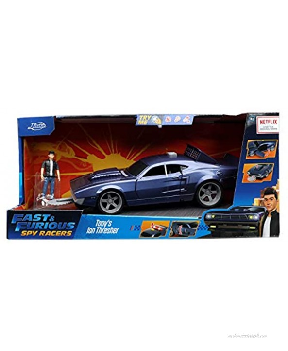 Jada Toys Fast & Furious Spy Racers 1:16 Tony's Ion Thresher Light and Sound Car with Figure Toys for Kids and Adults