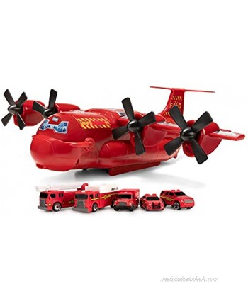 Micro Machines Fire and Rescue Cargo Transporter Plane Features Vehicle Hatch Retractable Hook Cargo Doors and Exclusive Vehicle Collect Them All  Exclusive