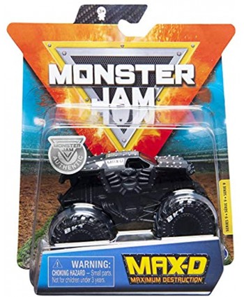 Monster Jam 2020 Spin Master 1:64 Diecast Monster Truck with Wristband: Maximum Destruction MAX D Black