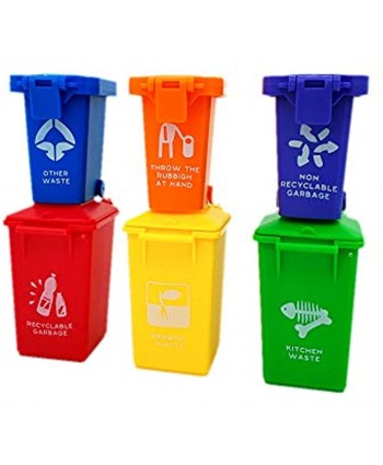 Nuanmu Trash Can Toy Kids Push Toy Vehicles Garbage Can 2 Style of 6 Colors