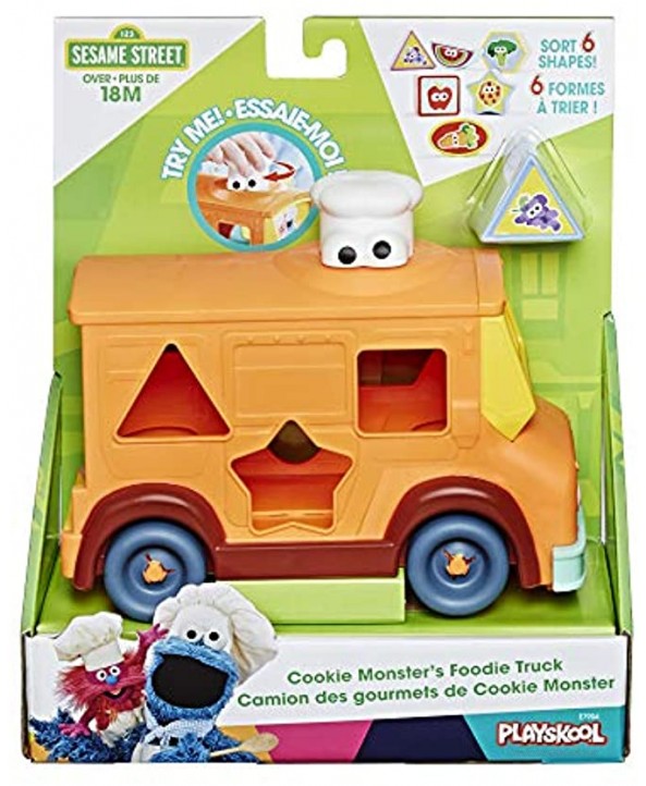 Sesame Street Cookie Monster’s Foodie Truck Shape Sorter and Vehicle Toy for Kids Ages 18 Months and Up
